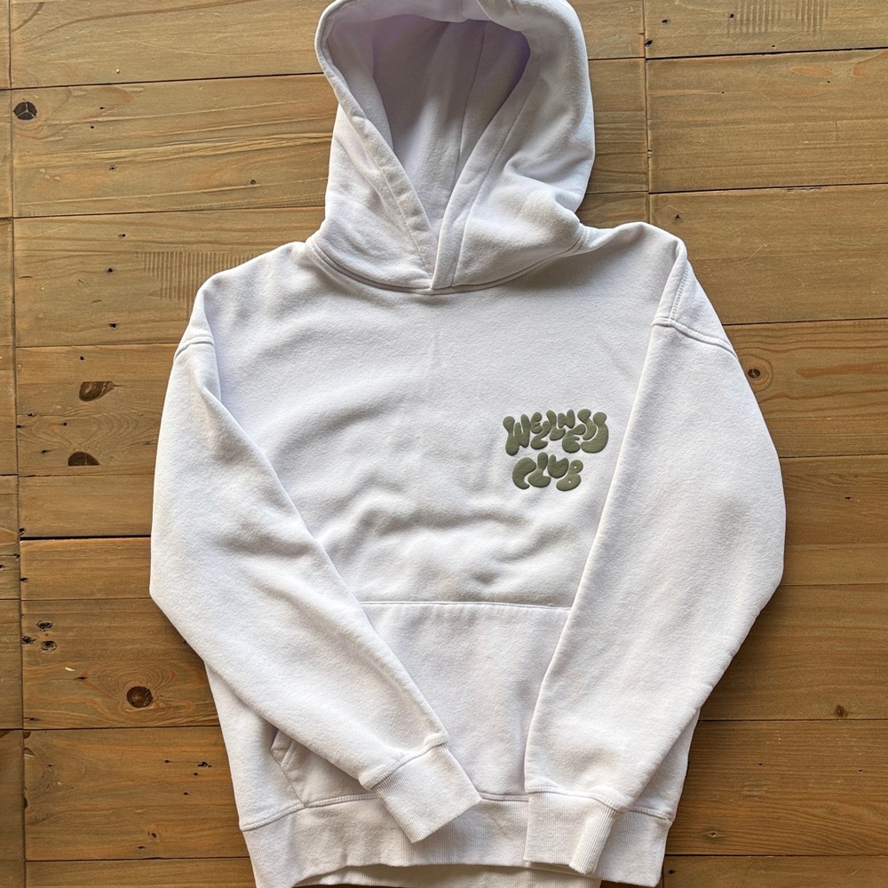 Cotton On Wellness Club White Hoodie with Graphic Print